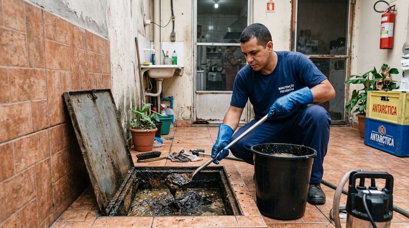 Limpeza de Caixa de Gordura com Equipe em Ponta Grossa‑PR