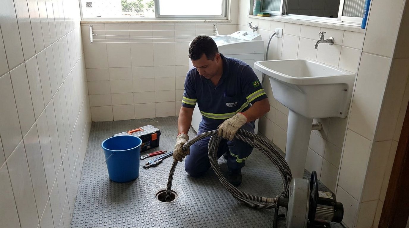 Ponto de Esgoto na Lavanderia em Ponta Grossa‑PR